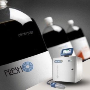Codificadora e impresora para botellas redondas en la industria de servicios industriales